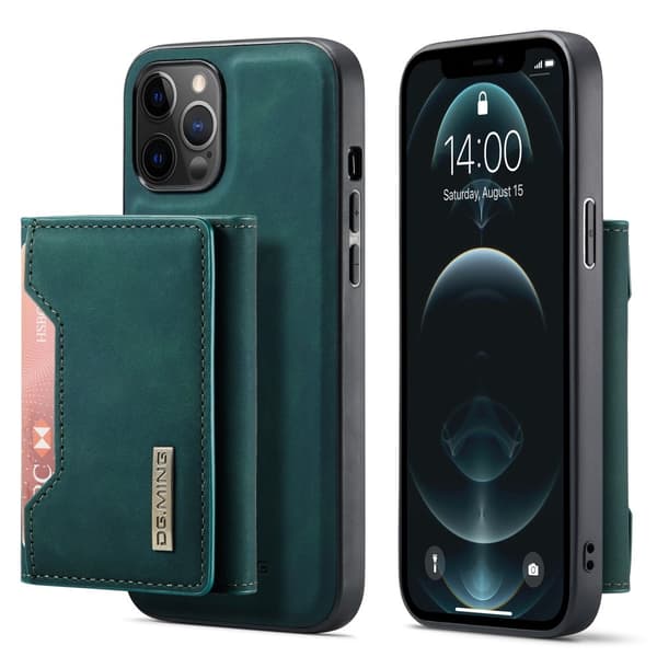 iPhone 13 - DG.MING 2in1 Skal Magnetisk Avtagbart Kortfack - Grön