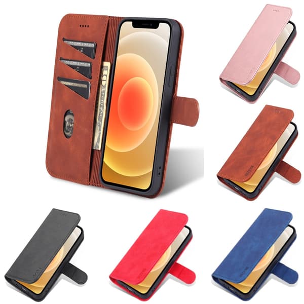 AZNS iPhone 13 Pro Max Fodral Läder Svart