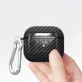 Miniatyrbild 4 av 6: AirPods 3 Skal TPU Kolfiber Textur Karbinhake Svart