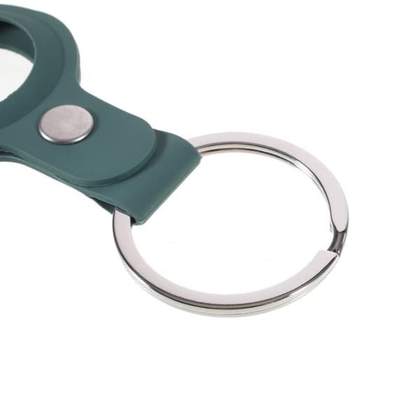 Apple AirTag Hållare Nyckelring Med Knäppe I Silikon - Army Green