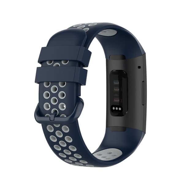 Fitbit Charge 4/3 Silikon Träningsarmband Mörk Blå/Grå