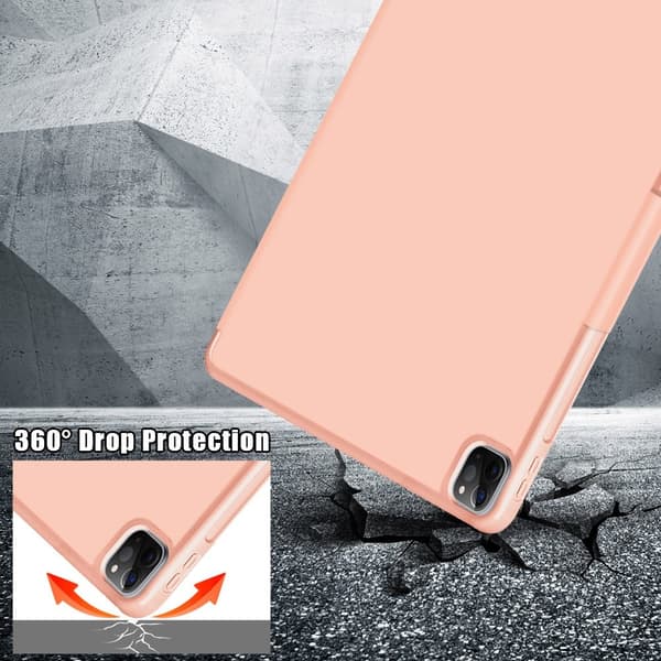 iPad Air 2025-2020 / Pro 11 Fodral Läder Origami Roséguld