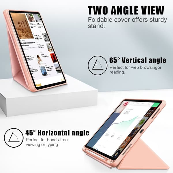 iPad Air 2025-2020 / Pro 11 Fodral Läder Origami Roséguld
