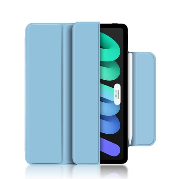 iPad Mini 2024/2021 2in1 Magnetiskt Tri-Fold Fodral Ljus Blå
