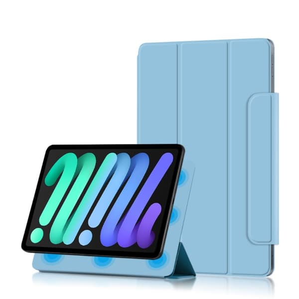 iPad Mini 2024/2021 2in1 Magnetiskt Tri-Fold Fodral Ljus Blå
