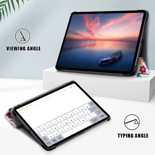 iPad Air 2025-2020/Pro 11 Tri-Fold Fodral Pennhållare Fjärilar