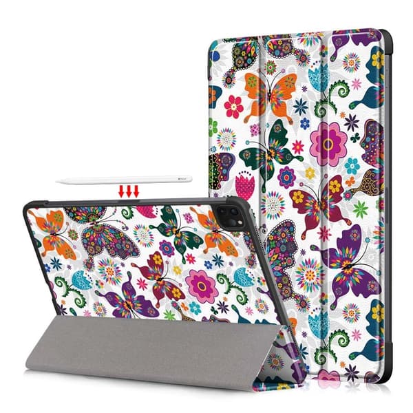 iPad Air 2025-2020/Pro 11 Tri-Fold Fodral Pennhållare Fjärilar