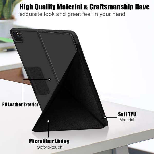 iPad Air 2025-2020 / Pro 11 Fodral Läder Origami Svart