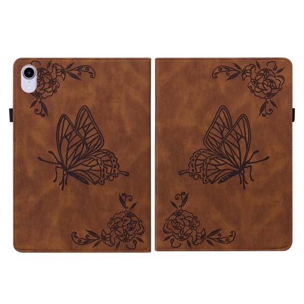 iPad Mini 2024/2021 Fodral Butterfly Flower Brun