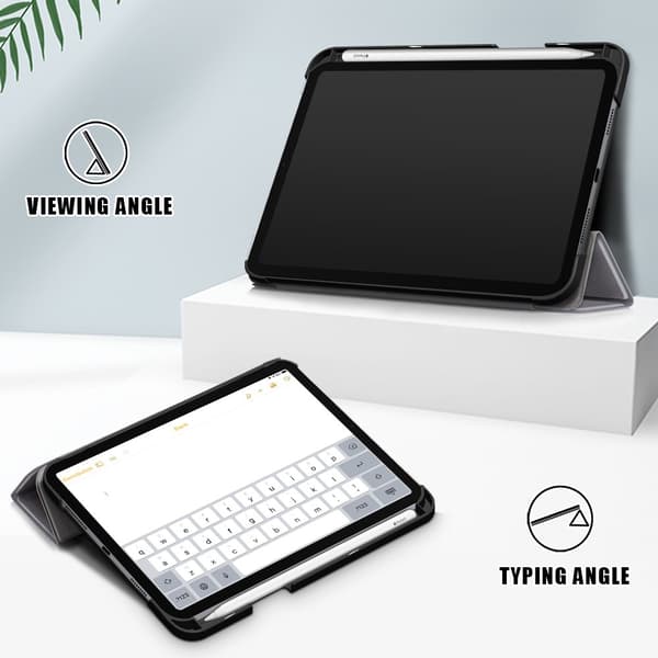 iPad Mini 2024/2021 Fodral Tri-Fold Med Pennhållare Grå
