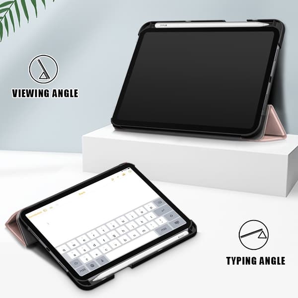 iPad Mini 2024/2021 Fodral Tri-Fold Med Pennhållare Roséguld