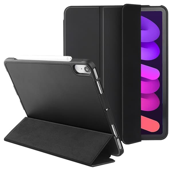 iPad Mini 2024/2021 Fodral Tri-Fold Pennhållare Svart