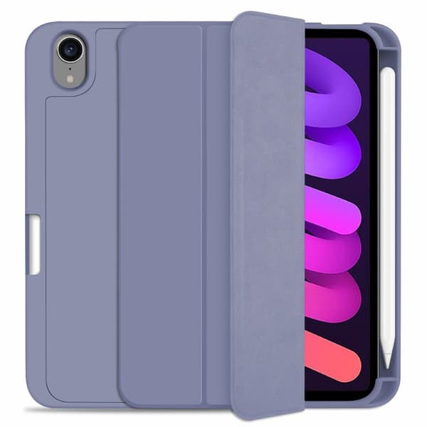 iPad Mini 2024/2021 Fodral Slim Tri-Fold Pennhållare Lila
