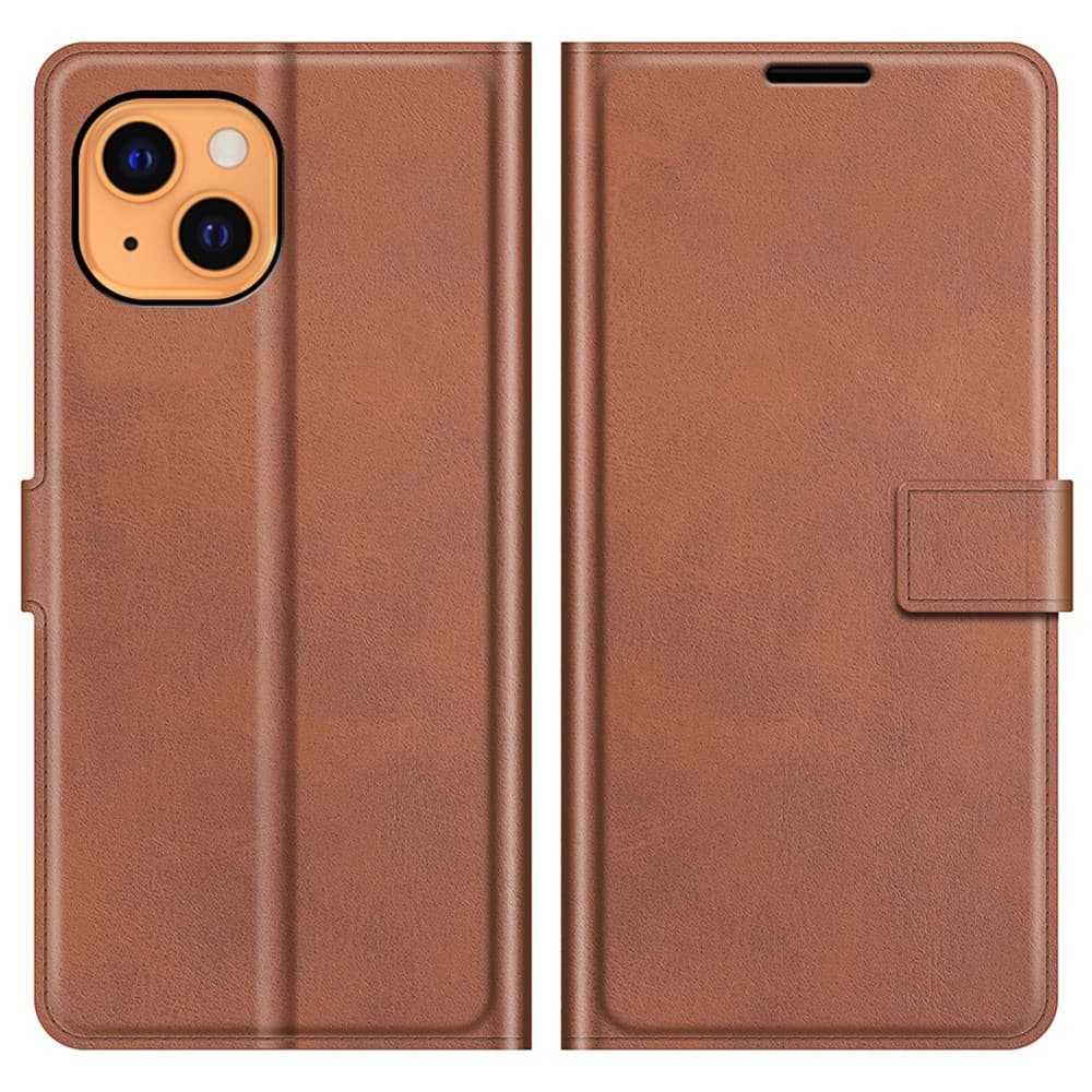iPhone 13 Mini - Slim Solid Läder Fodral - Brun