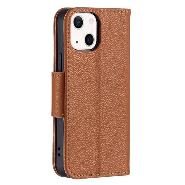 iPhone 13 Mini - Shark Litchi Läder Fodral - Brun