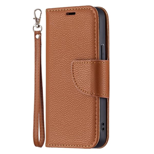 iPhone 13 Mini - Shark Litchi Läder Fodral - Brun