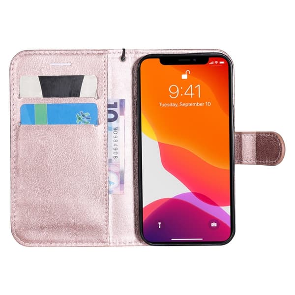 iPhone 13 Mini - Solid Läder Fodral - Roséguld