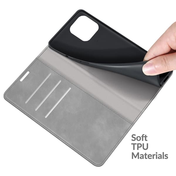 iPhone 13 Pro - Skin Touch Flip Fodral - Grå