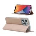 Miniatyrbild 6 av 6: iPhone 13 Pro - Silkeslent Läder Flip Fodral - Roséguld