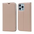 Miniatyrbild 1 av 6: iPhone 13 Pro - Silkeslent Läder Flip Fodral - Roséguld