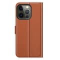 Miniatyrbild 6 av 6: iPhone 13 Pro Max - Litchi Slim Läder Fodral - Brun