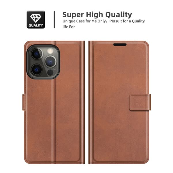 iPhone 13 Pro Max - Solid Slim Läder Fodral - Brun