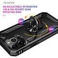 Miniatyrbild 5 av 6: iPhone 13 Pro Max - Shockproof Hybrid Armor Ring Skal - Svart