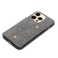 Miniatyrbild 5 av 6: iPhone 13 Pro Max Skal Läder Med Kortfack Och Magnet Grå