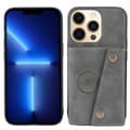 Miniatyrbild 1 av 6: iPhone 13 Pro Max Skal Läder Med Kortfack Och Magnet Grå