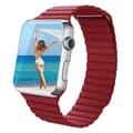 Miniatyrbild 2 av 6: Magnetisk Loop Armband I Äkta Läder Apple Watch 40/38 mm - Röd