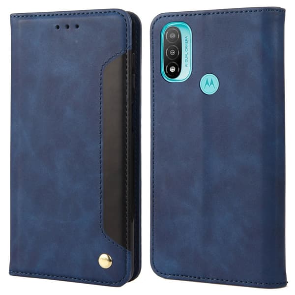 Motorola Moto E20 / E40 Fodral Flip Skin Touch Blå