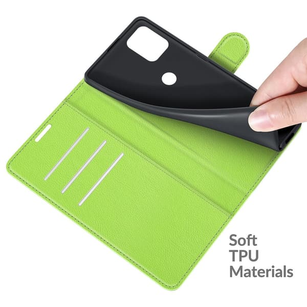 Motorola Moto G100 - Litchi Läder Fodral - Grön