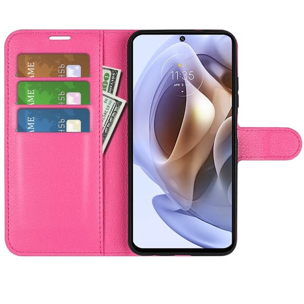 Motorola Moto G31 / G41 Fodral Litchi Textur Rosa