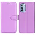 Miniatyrbild 1 av 6: Motorola Moto G31 / G41 Fodral Litchi Textur Lila