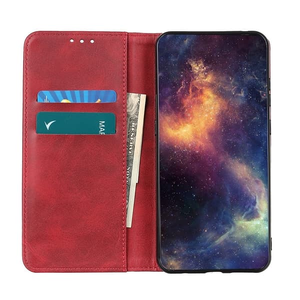 Motorola Moto G200 Fodral Flip Läder Röd
