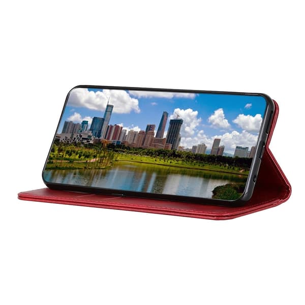 Motorola Moto G200 Fodral Flip Läder Röd