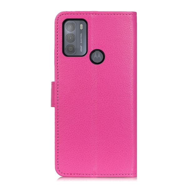 Motorola Moto G50 - Litchi Läder Fodral - Rosa
