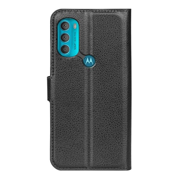Motorola Moto G71 Fodral Litchi Textur Svart