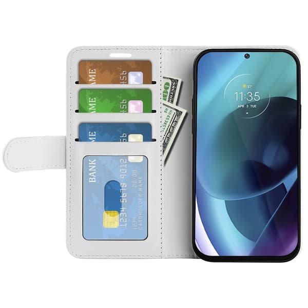 Motorola Moto G71 Fodral Crazy Horse Vit