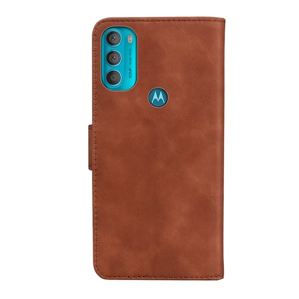 Motorola Moto G71 Fodral Skin Touch Läder Brun