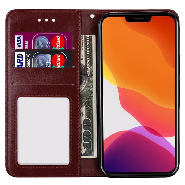 iPhone 13 Pro Max Fodral Crazy Horse Läder Brun