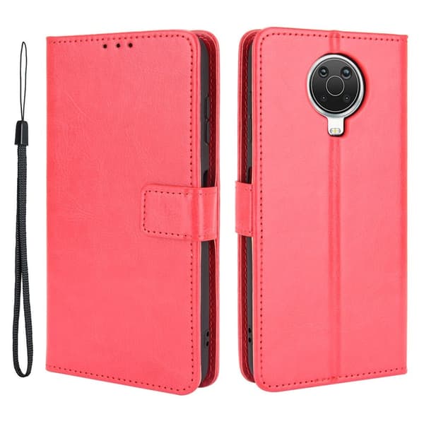 Nokia G10 / G20 Fodral Crazy Horse Läder Röd