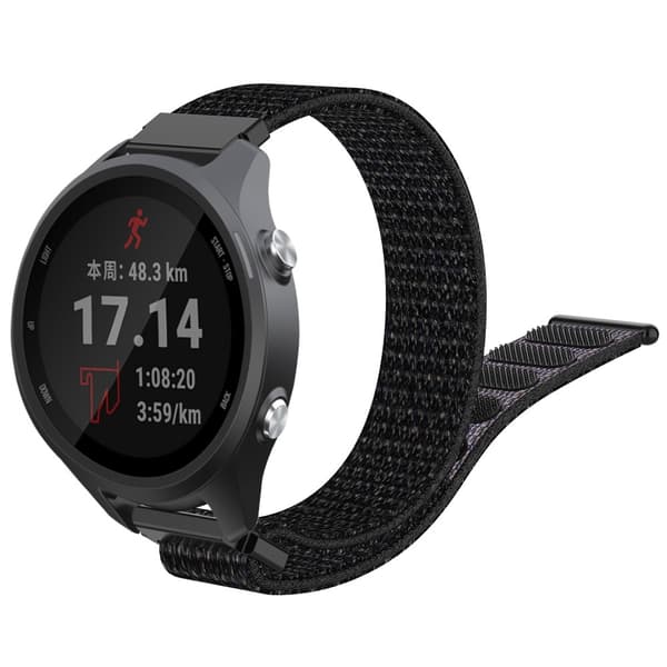 Nylon Armband Med Kardborreband Fäste - Svart (20 mm)