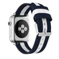 Miniatyrbild 2 av 5: Nylon Armband Med Vertikal Design Apple Watch 42/44/45/49 mm Blå/Vit