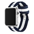 Miniatyrbild 1 av 5: Nylon Armband Med Vertikal Design Apple Watch 42/44/45/49 mm Blå/Vit