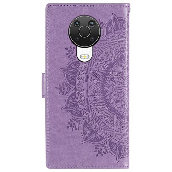 Nokia G10 / G20 Fodral Tryckt Mandala Läder Lila