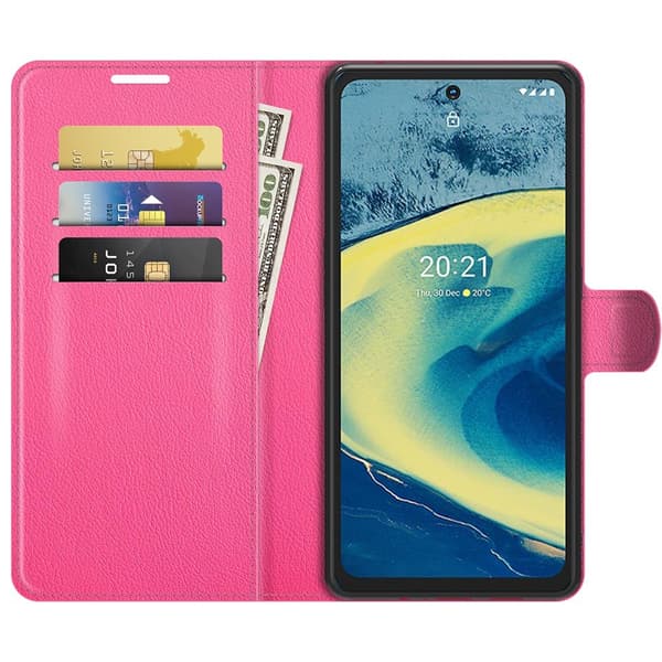 Nokia XR20 Fodral Litchi Läder Rosa