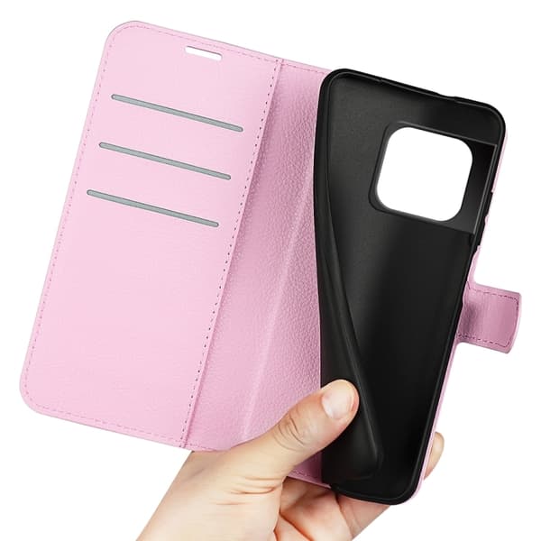 OnePlus 10 Pro 5G Fodral Litchi Textur Ljus Rosa