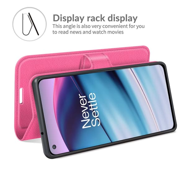 OnePlus Nord CE 5G - Litchi Läder Fodral - Rosa