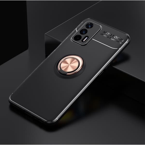 Realme GT 5G - Ring Skal - Svart/Roséguld